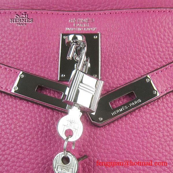 Hermes Kelly 32cm Togo Leather Bag Peachblow 6108 Silver Hardware